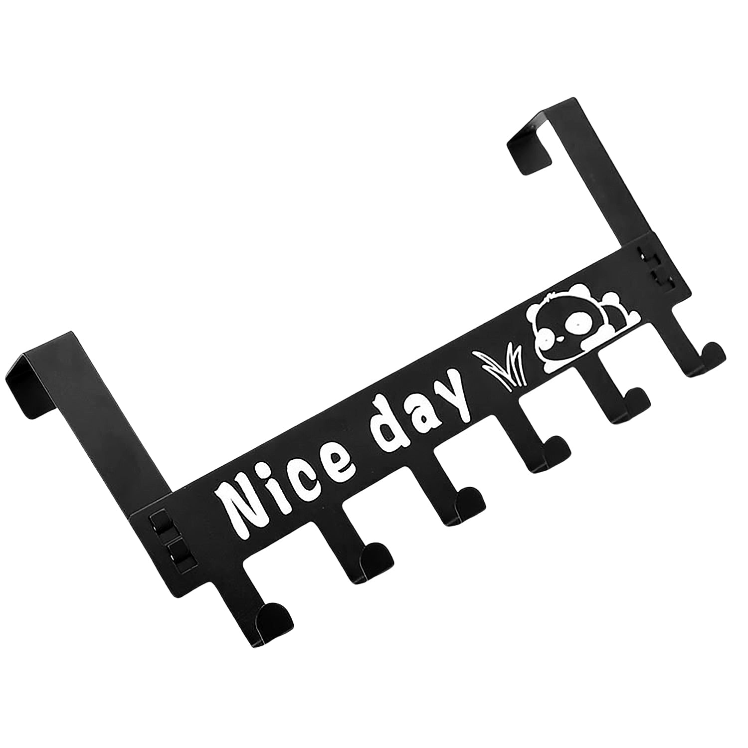 8536 Heavy-Duty Carbon Steel Cartoon Nice Day Over Door Hook Hanger Rack, Towel Hanger, Removable Door Hook, Coat, Scarf, Cloths Hanger (1 pc / 6 Hook) 8536 Heavy-Duty Carbon Steel Cartoon Nice Day Over Door Hook Hanger Rack, Towel Hanger, Removable Door Hook, Coat, Scarf, Cloths Hanger (1 pc / 6 Hook)